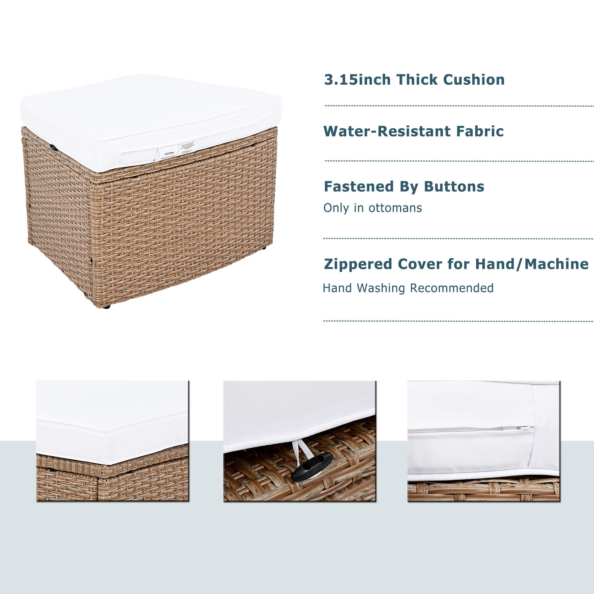 10 Piece Outdoor Sectional Half Round Patio Rattan Sofa Set