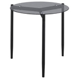 Rosalie - Round Smoked Glass Top End Table - Sandy Black