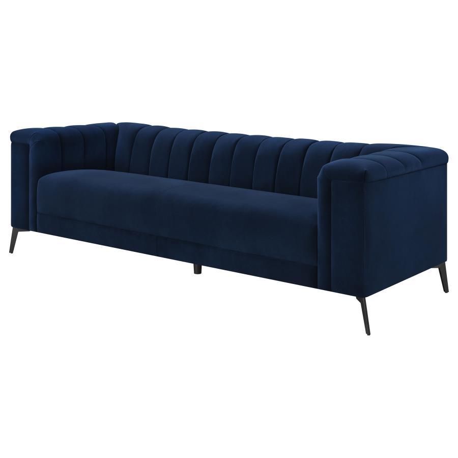 Coaster Fine Furniture Chalet - Upholstered Tuxedo Arm Tufted Sofa - Blue | Meri Furniture