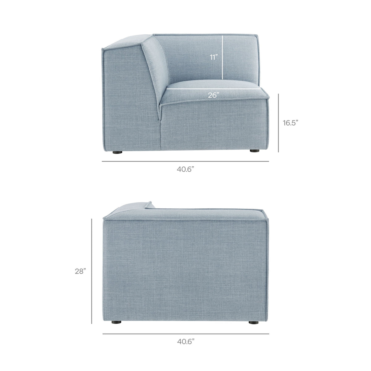 Restore 4-Piece Performance Fabric Upholstered Modular L-Shaped Sofa by Modway