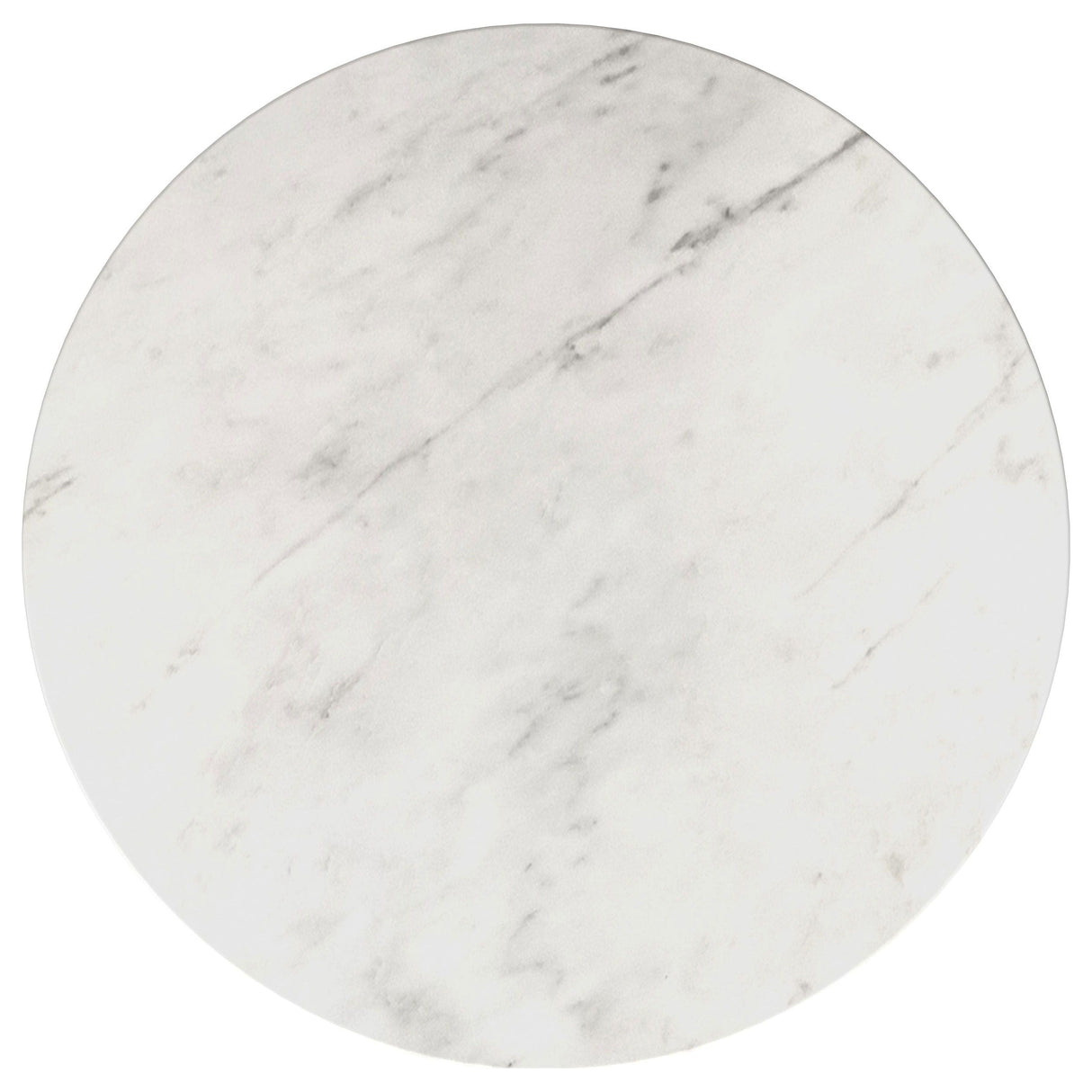 Coaster Fine Furniture Avon - Round Marble Top Stainless Steel Coffee Table - White | Meri Furniture