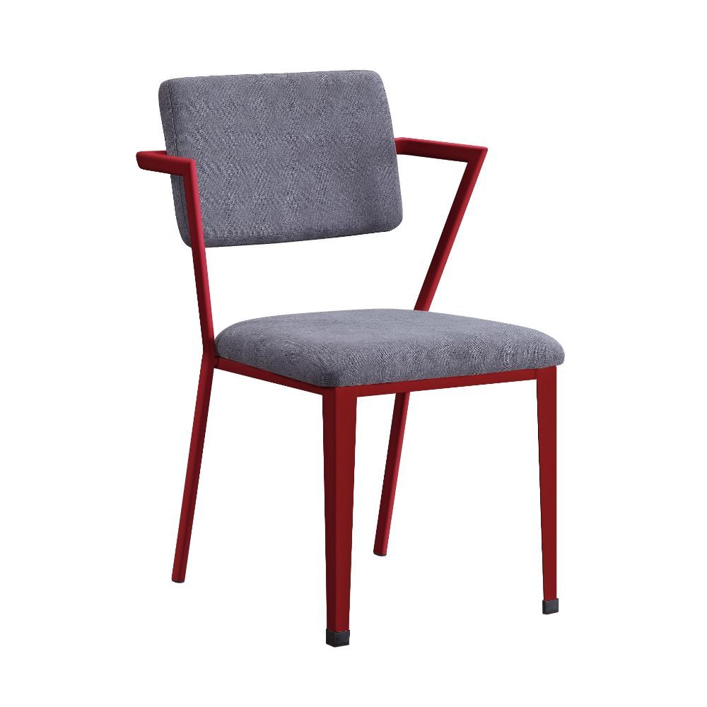 ACME KD, Chair (High Back) • Stationary Seat • Padded SEAT: Cushion (Solid Pattern) • Backrest: Metal Frame, Padded Cushion (Open Back) • Metal Leg & Frame Seat • | Meri Furniture