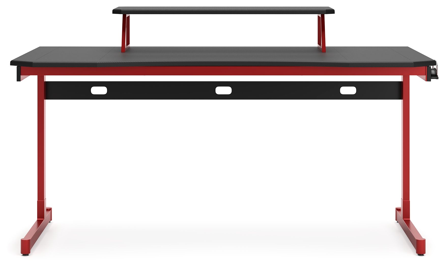 Signature Design by Ashley® Lynxtyn - Red / Black - Home Office Desk With Raised Monitor Stand | Meri Furniture