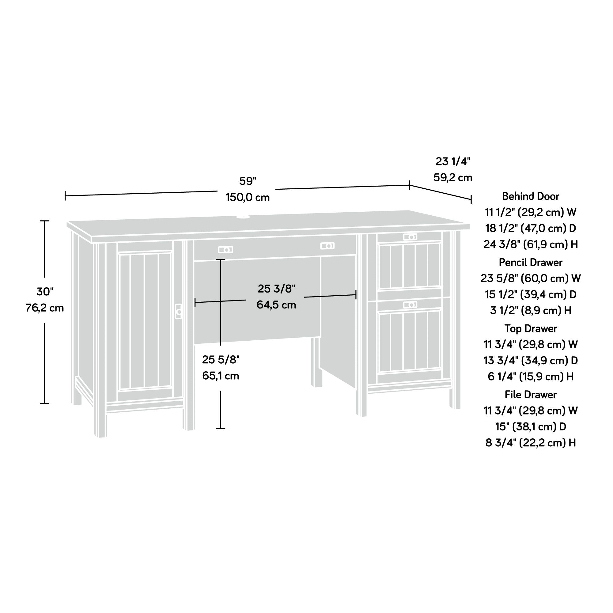 Costa Computer Desk Chalked Chestnut