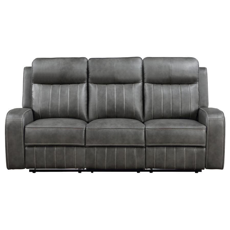 Coaster Fine Furniture Raelynn - Upholstered Track Arm Motion Sofa - Gray | Meri Furniture