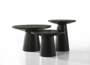 Jasper Ebony Black 3-Piece Coffee, End, & Console Table Set with Pedestal Base
