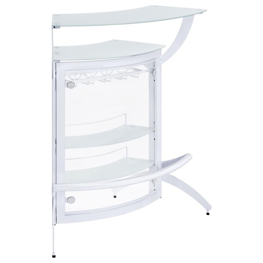 Coaster Fine Furniture Dallas - 2-Shelf Curved Freestanding Home Bar Cabinet | Meri Furniture