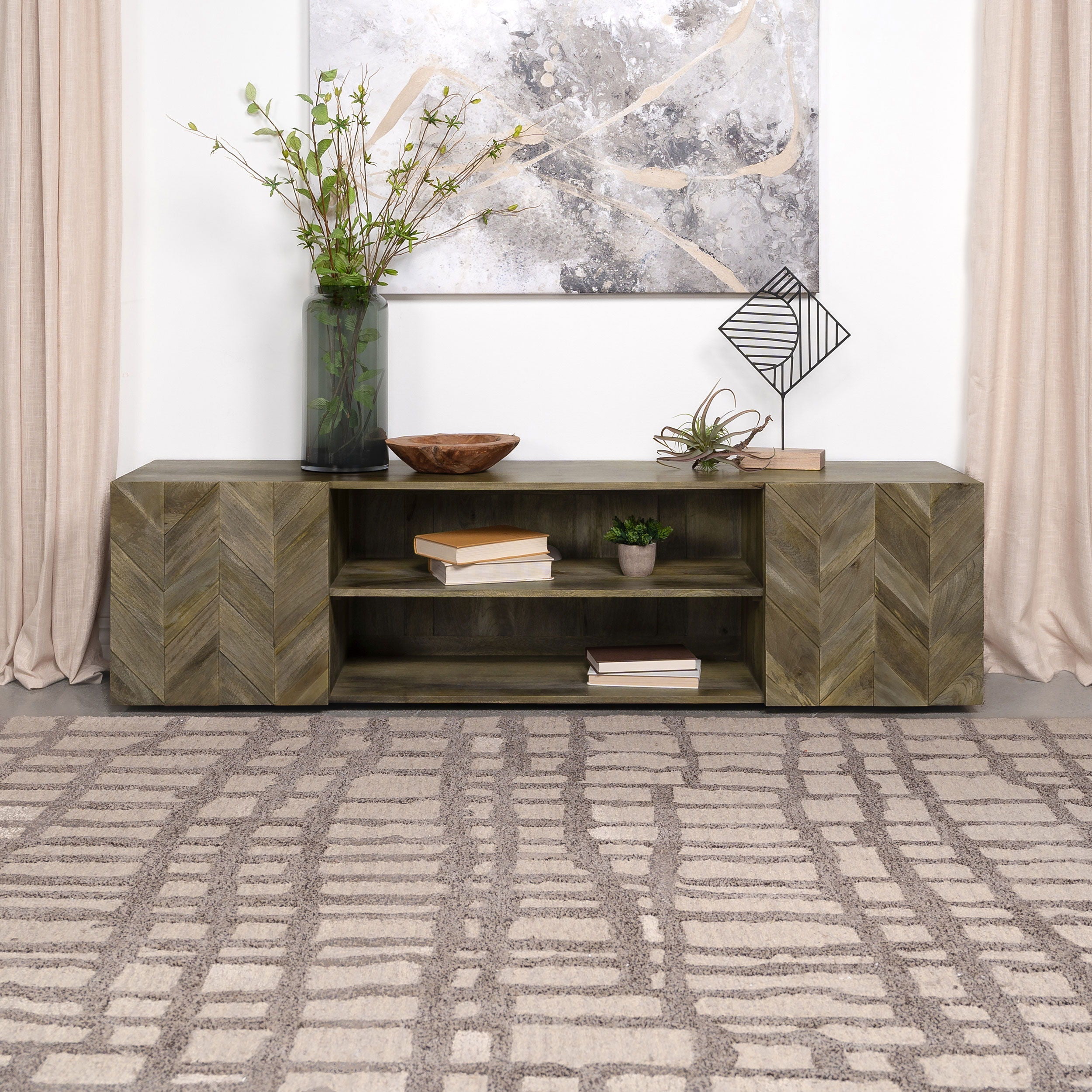 Coaster Fine Furniture Keese - 2 Door Wood TV Stand Media Console - Mango Brown | Meri Furniture