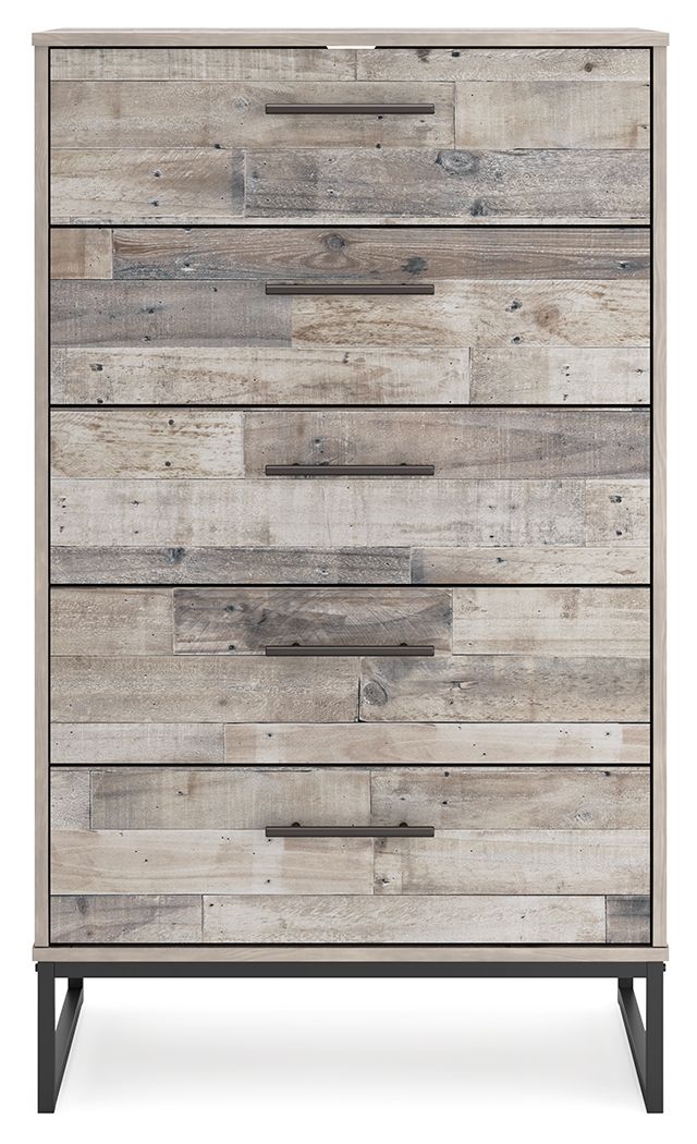 Signature Design by Ashley® Neilsville - Whitewash - Five Drawer Chest | Meri Furniture