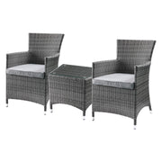 ACME Tashelle - Patio Bistro Set - Gray Fabric & Gray Wicker | Meri Furniture