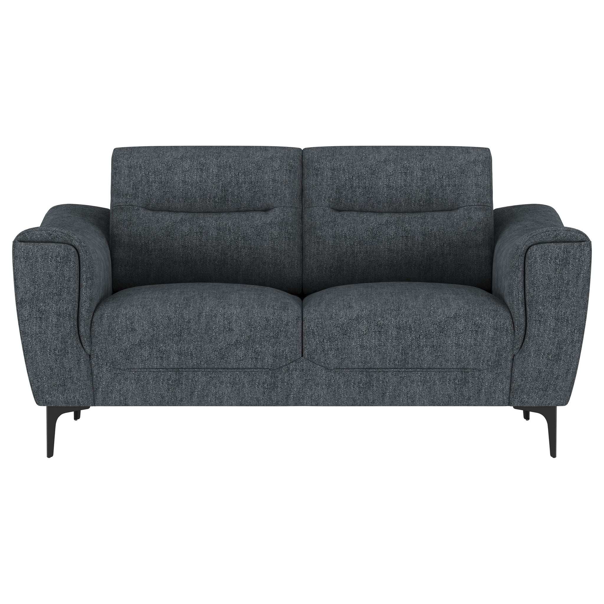Oberle - 2 Piece Upholstered Sofa Set With Pocket Coil Seating - Charcoal