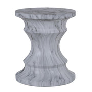 Geometric Round Outdoor End Table - Marble