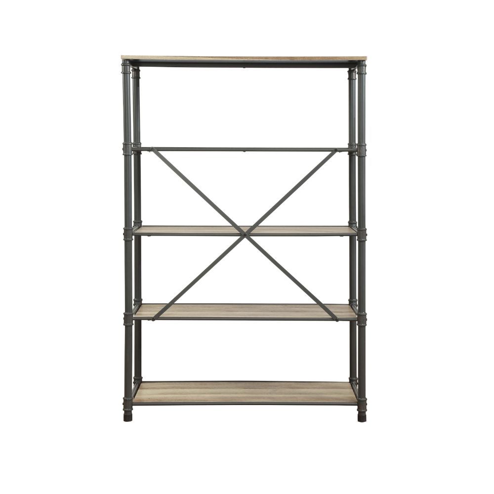 The Itzel Bookcase is functionally designed to enhance your Decor. Organize your essentials with this unique, stylish bookcase. Different level contoured shelves and a versatile construction highlight this beautiful bookcase. Some Assembly Required.