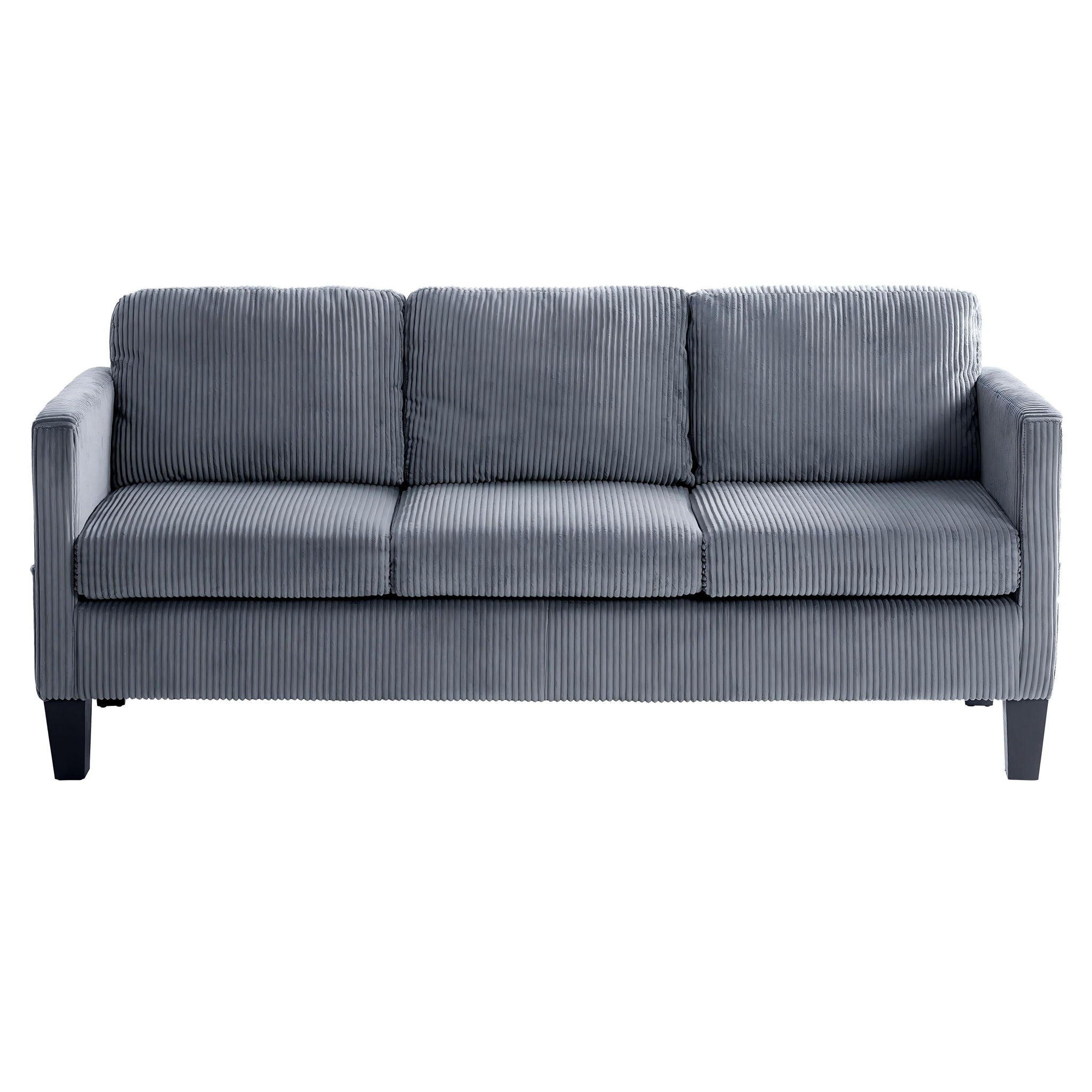 L-Shaped Sectional Sofa With Padded Cashmere, Space Saving Design For Living Rooms & Apartments - Gray