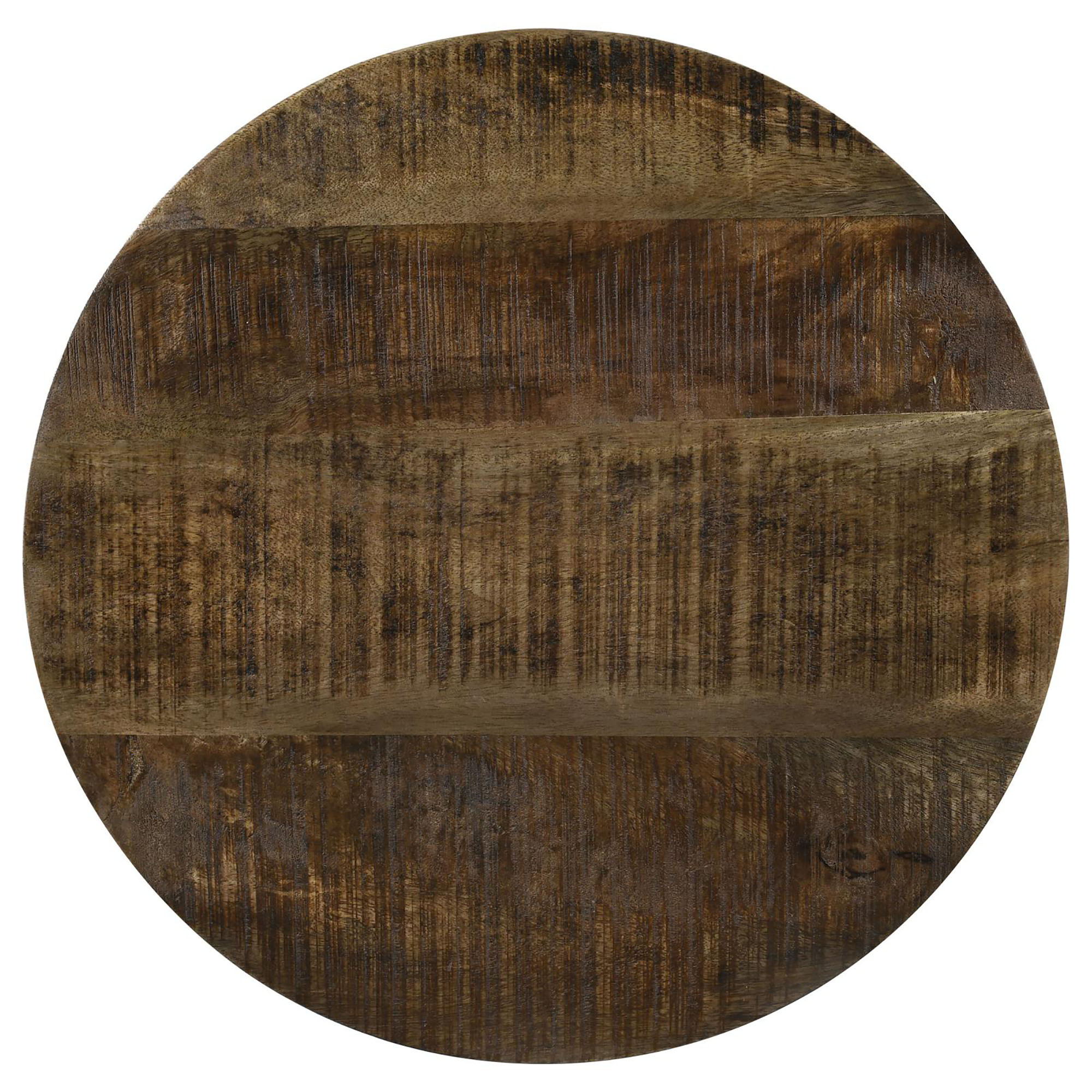Drum Base Accent Table - Brown
