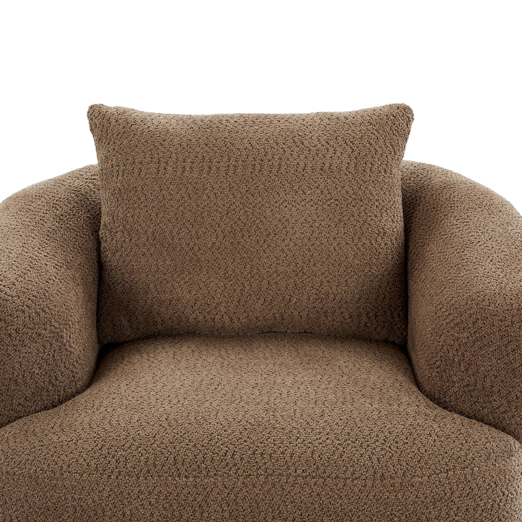 360° Swivel Barrel Sofa Chair With Throw Pillow, Chenille Upholstered Accent Chair
