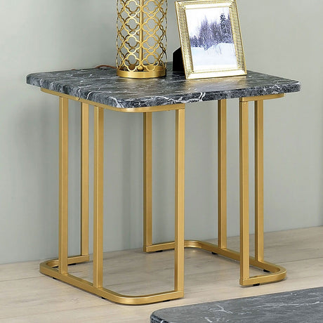 Furniture of America Calista - End Table - Gold / Black | Meri Furniture