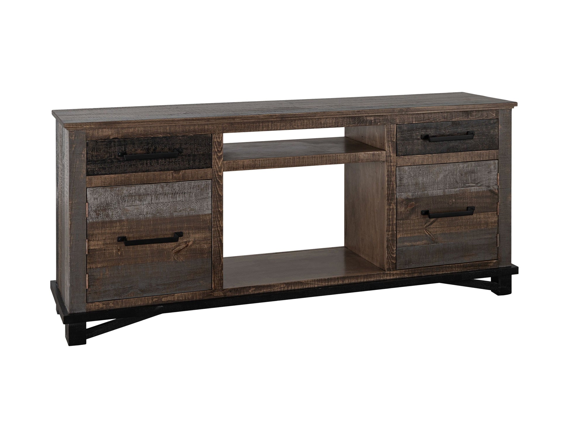 International Furniture Direct Loft Brown - 70" Fireplace - Dark Gray | Meri Furniture