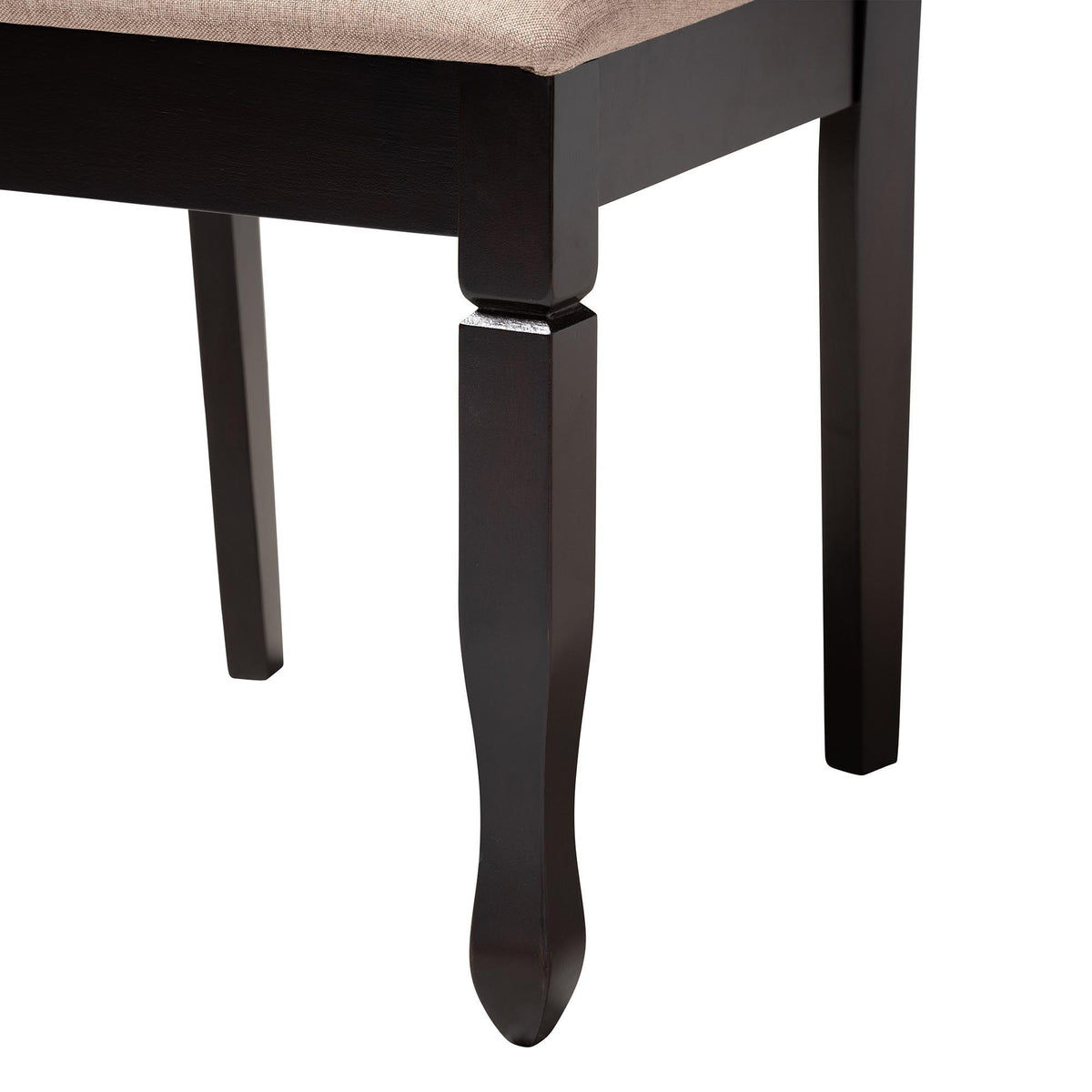 Aspen Modern Sand Fabric and Dark Brown Finished Wood 5-Piece Dining Set