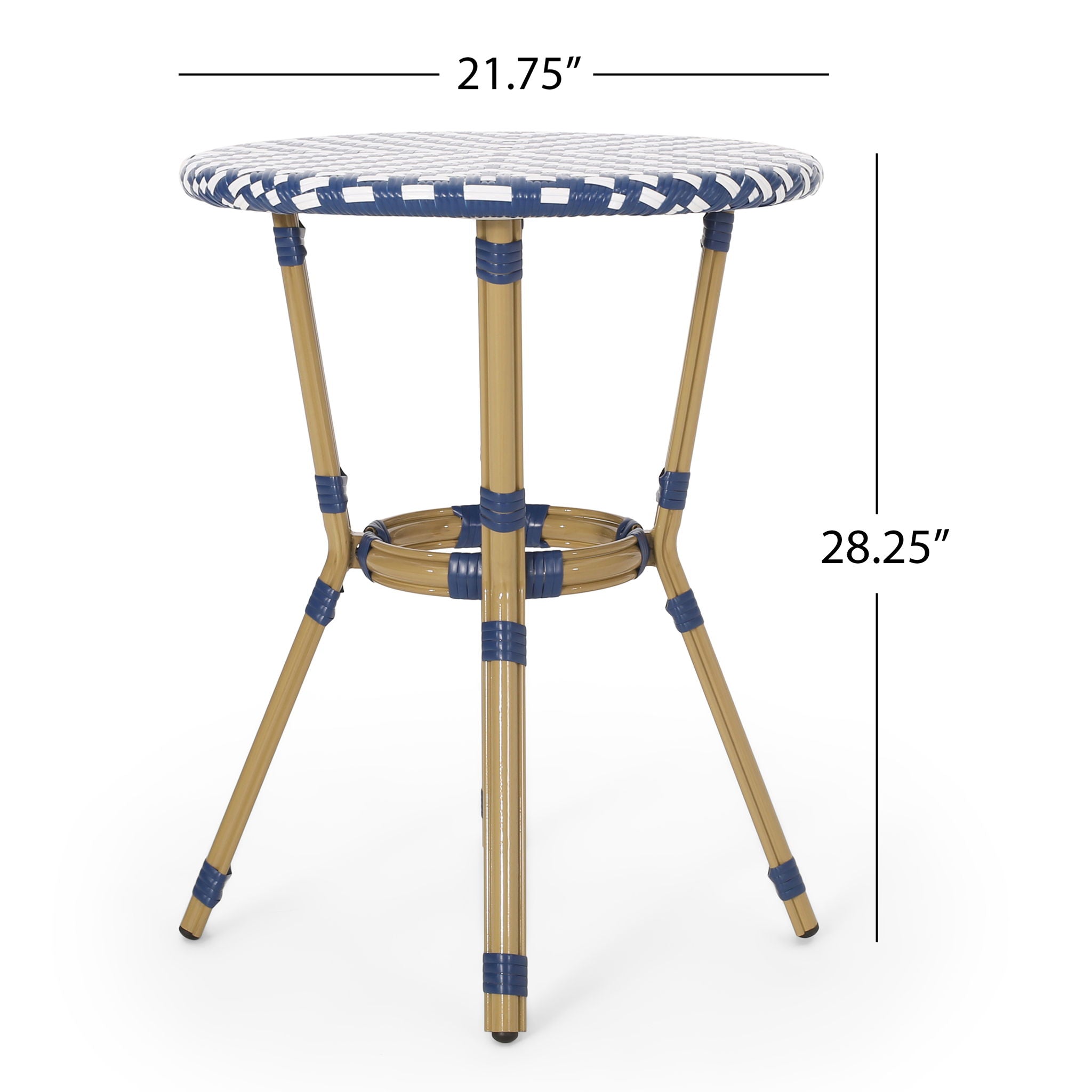 French Bistro Table Outdoor Elegance - White / Blue