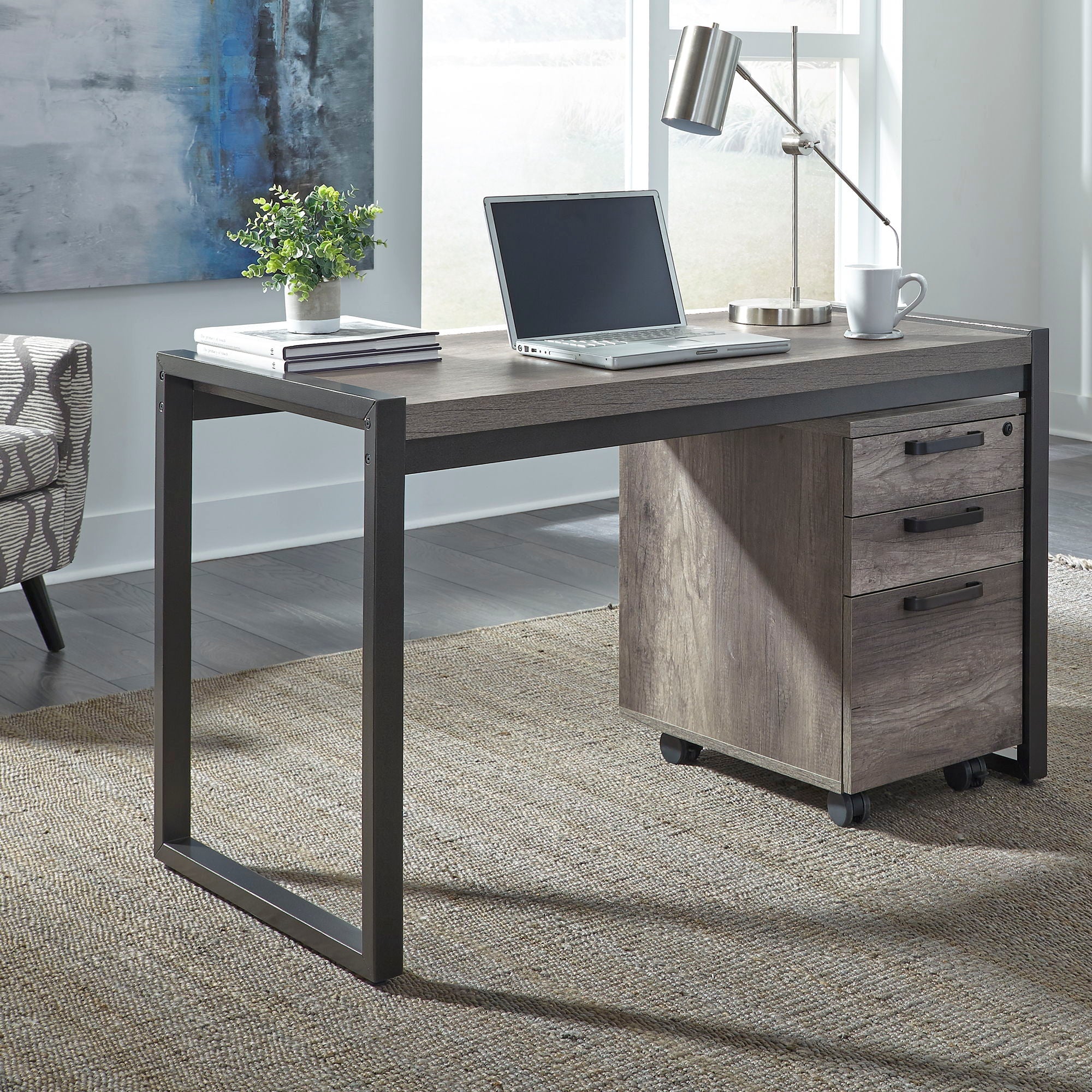 Liberty Furniture Tanners Creek - Writing Desk - Dark Gray | Meri Furniture
