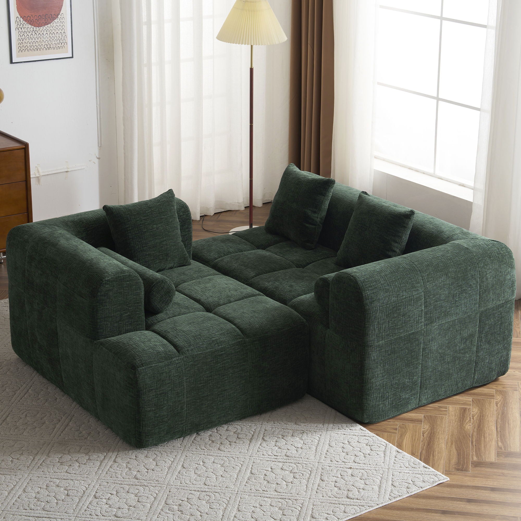 Sectional Free Combined Sofa With 2 Side Pockets