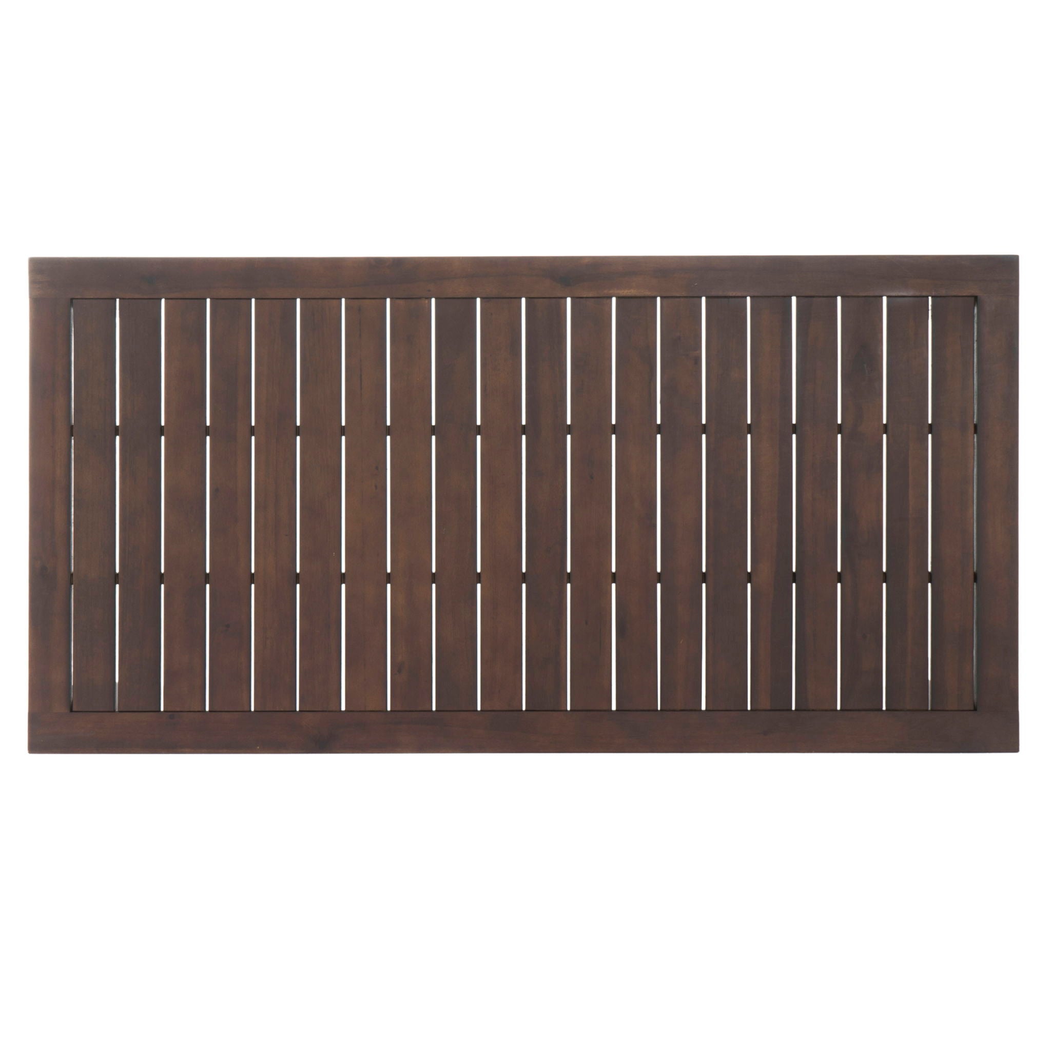 Acacia Wood Outdoor Dining Table With Slatted Top - Dark Brown