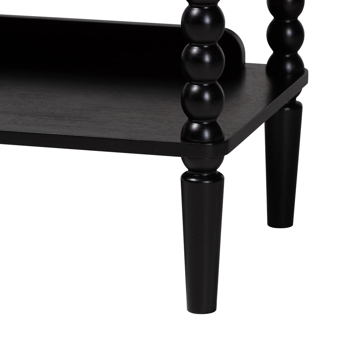 Lucera Bobbin Display Shelf - 5-Tier Open Frame Vertical Bookcase with Spindle Posts for Living Room or Office, Black