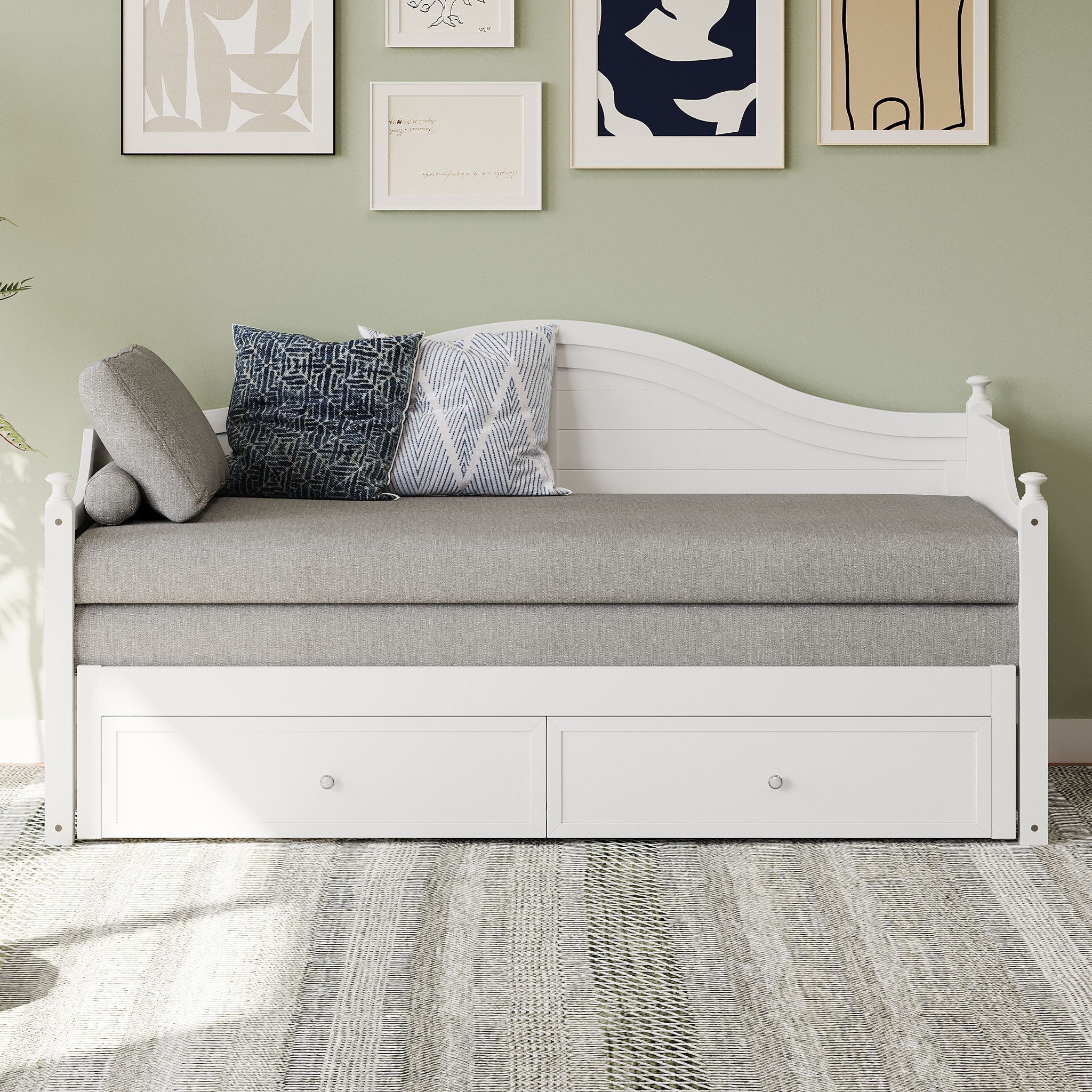 Daybed With Extendable Trundle And Storage Drawers