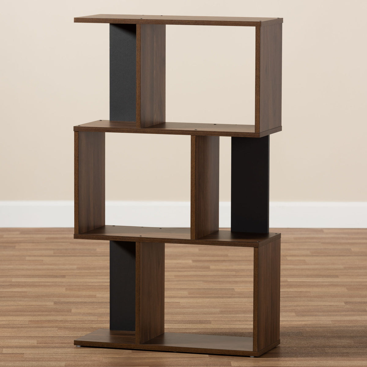 Legende Modern and Contemporary Brown and Dark Grey Finished Display Bookcase