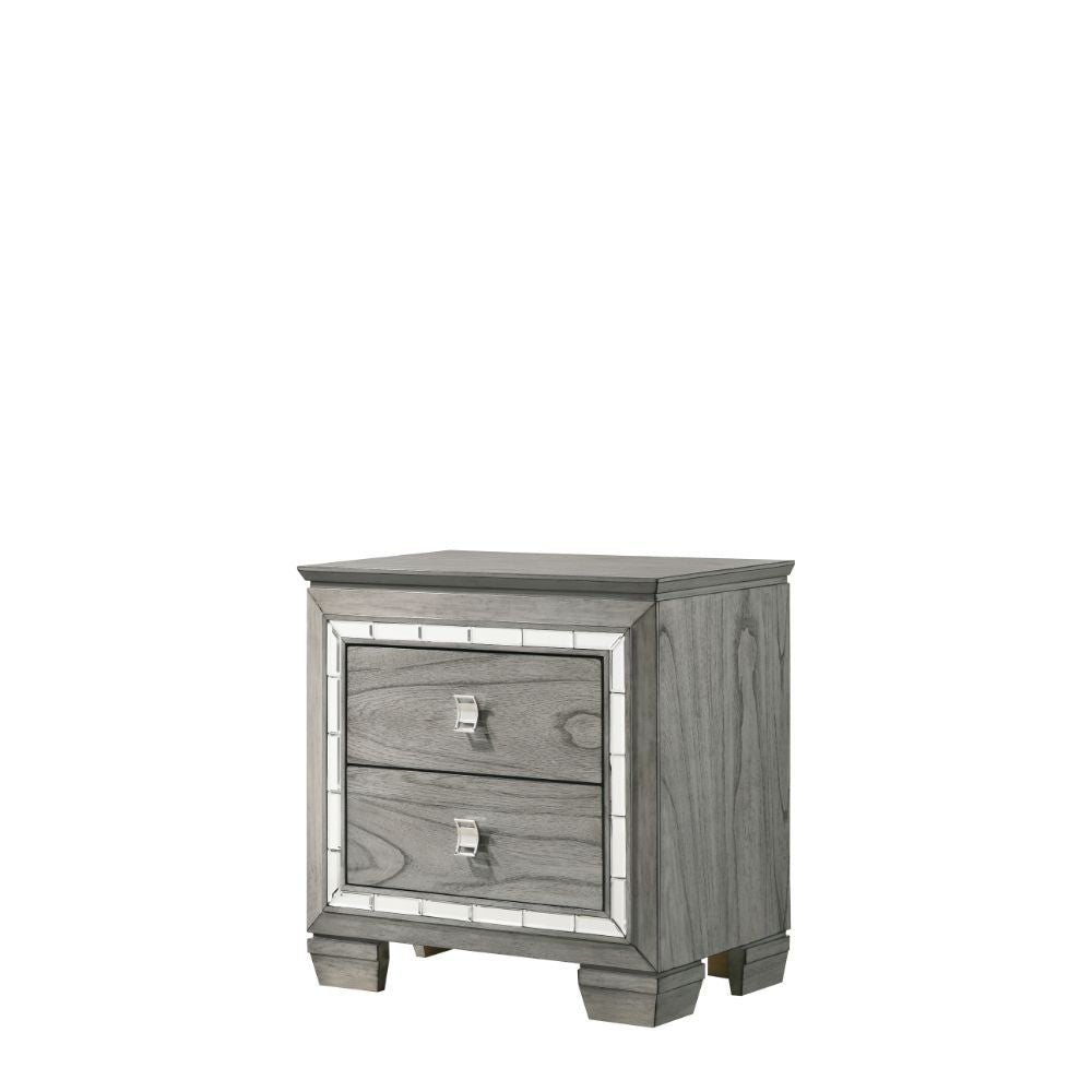 ACME Antares - Nightstand - Light Gray Oak | Meri Furniture