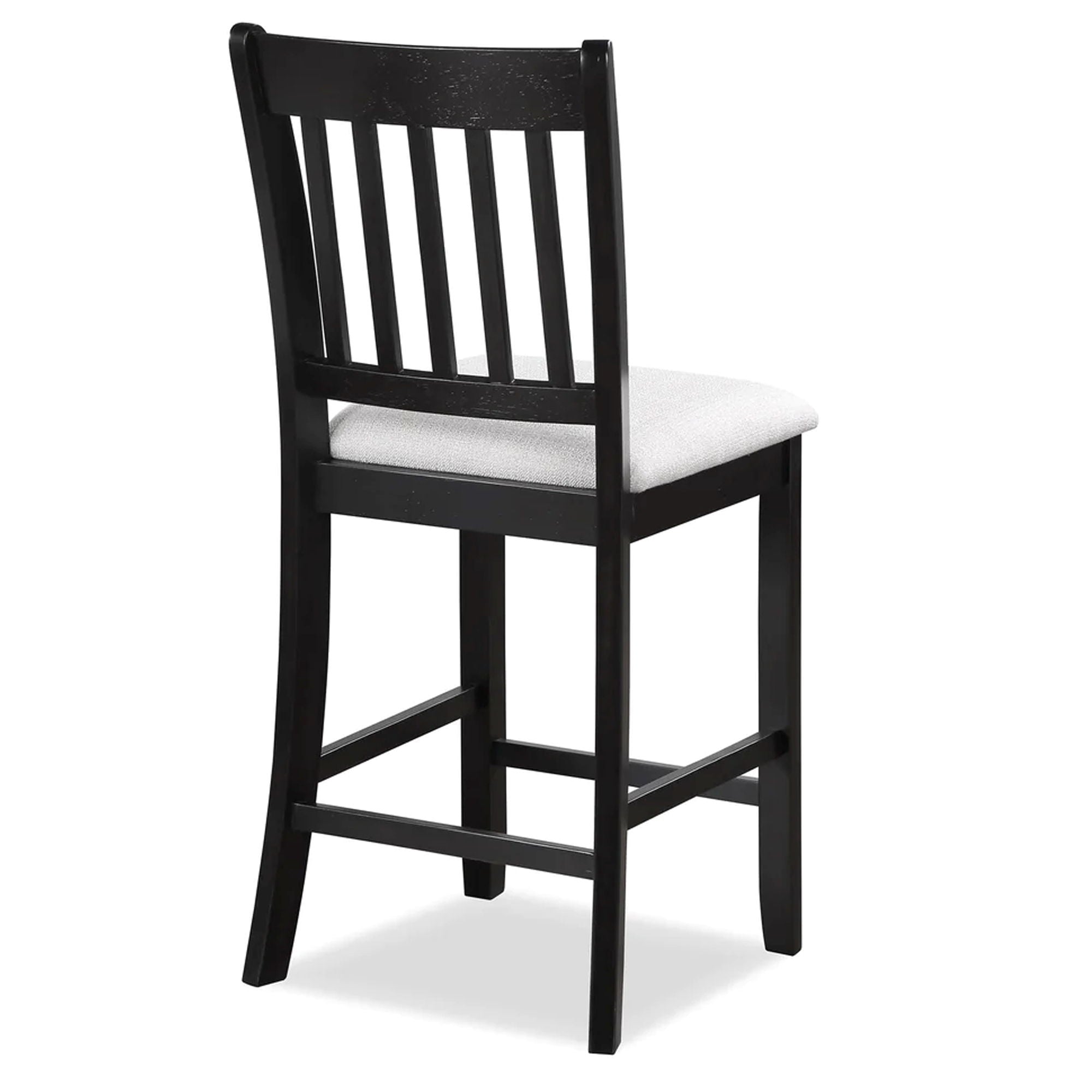 Transitional Rubberwood Dining Room Chairs (Set of 2) With Slatted Back - Black