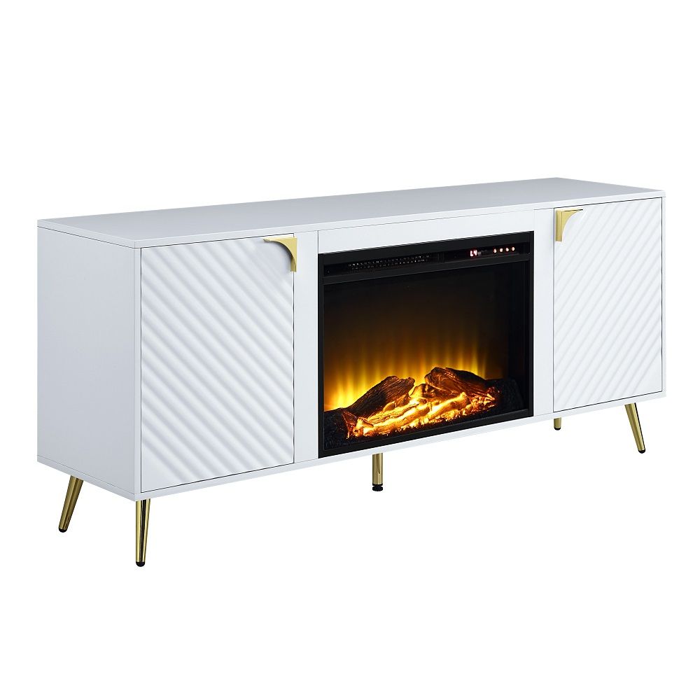 ACME Gaines - TV Stand With Fireplace | Meri Furniture