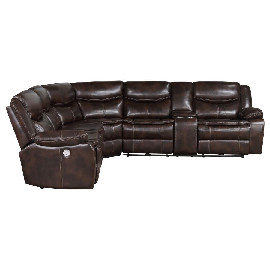 Coaster Fine Furniture Sycamore - Upholstered Power Reclining Sectional Sofa | Meri Furniture