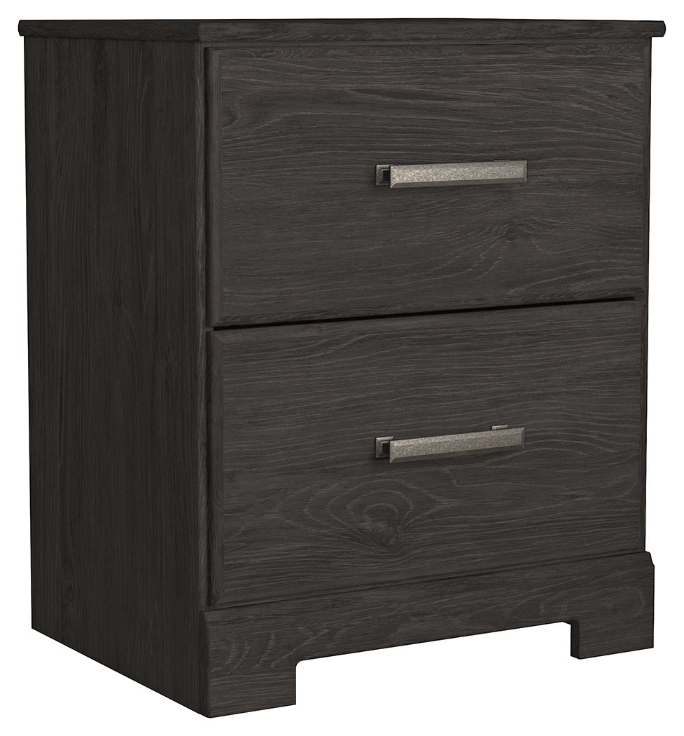 Ashley Furniture Belachime - Charcoal - Two Drawer Night Stand | Meri Furniture