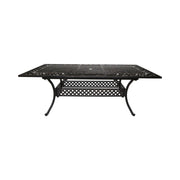 Outdoor Extendable Aluminum Dining Table With Pattern Table Top And Curved Legs - Copper