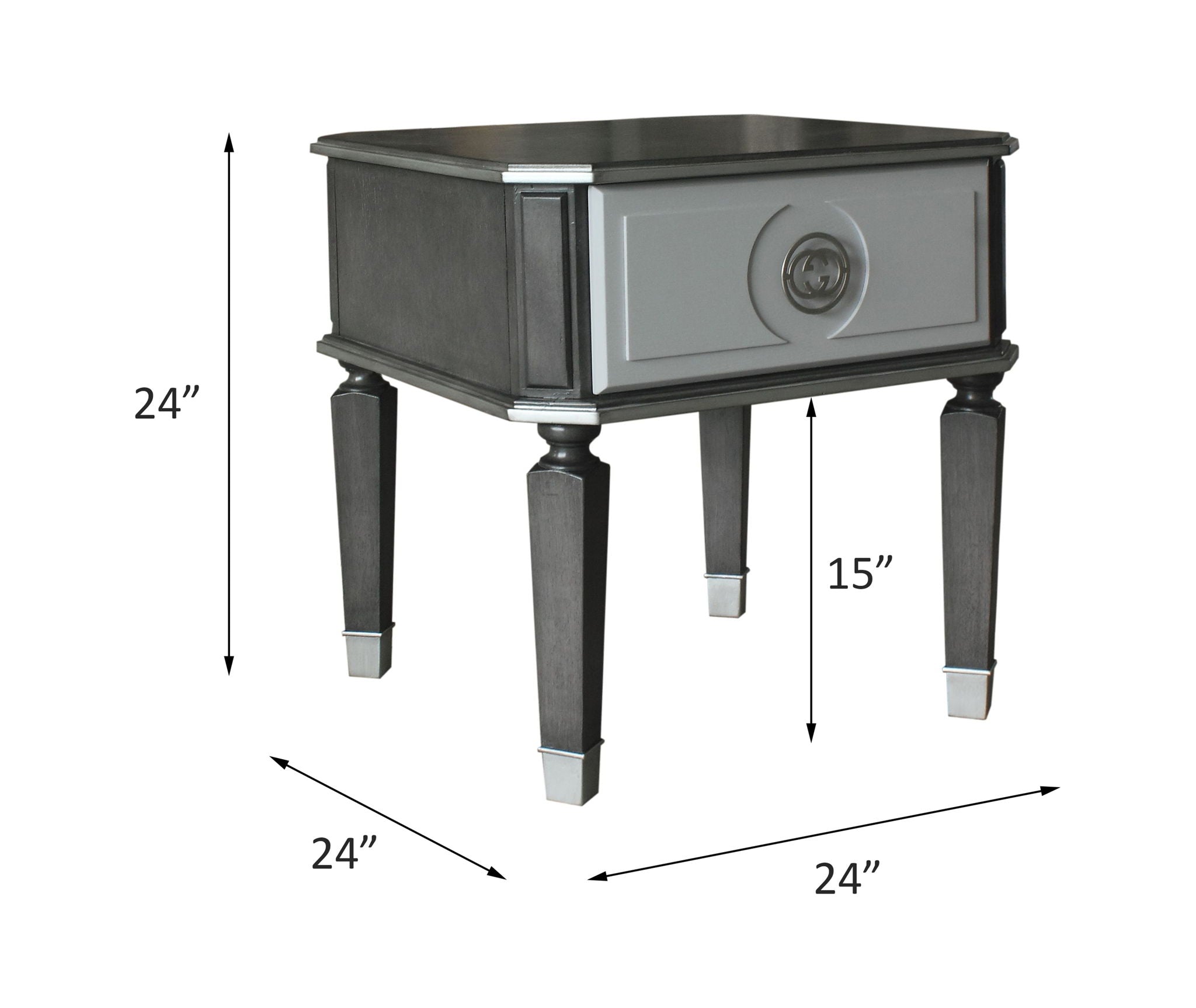 House Beatrice - End Table - Charcoal & Light Gray