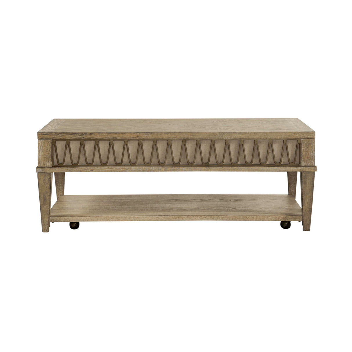 Liberty Furniture Devonshire - Drawer Cocktail Table - Weathered Sandstone | Meri Furniture