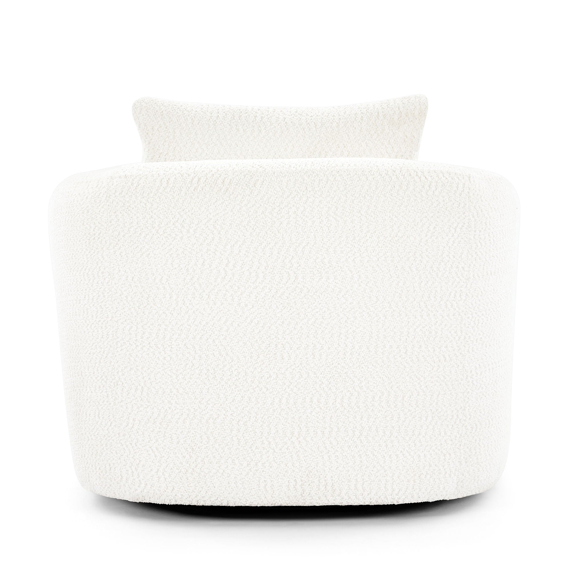 360° Swivel Barrel Sofa Chair With Throw Pillow, Chenille Upholstered Accent Chair