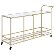 Kenda - Serving Cart - Clear Glass, Mirrored & Gold