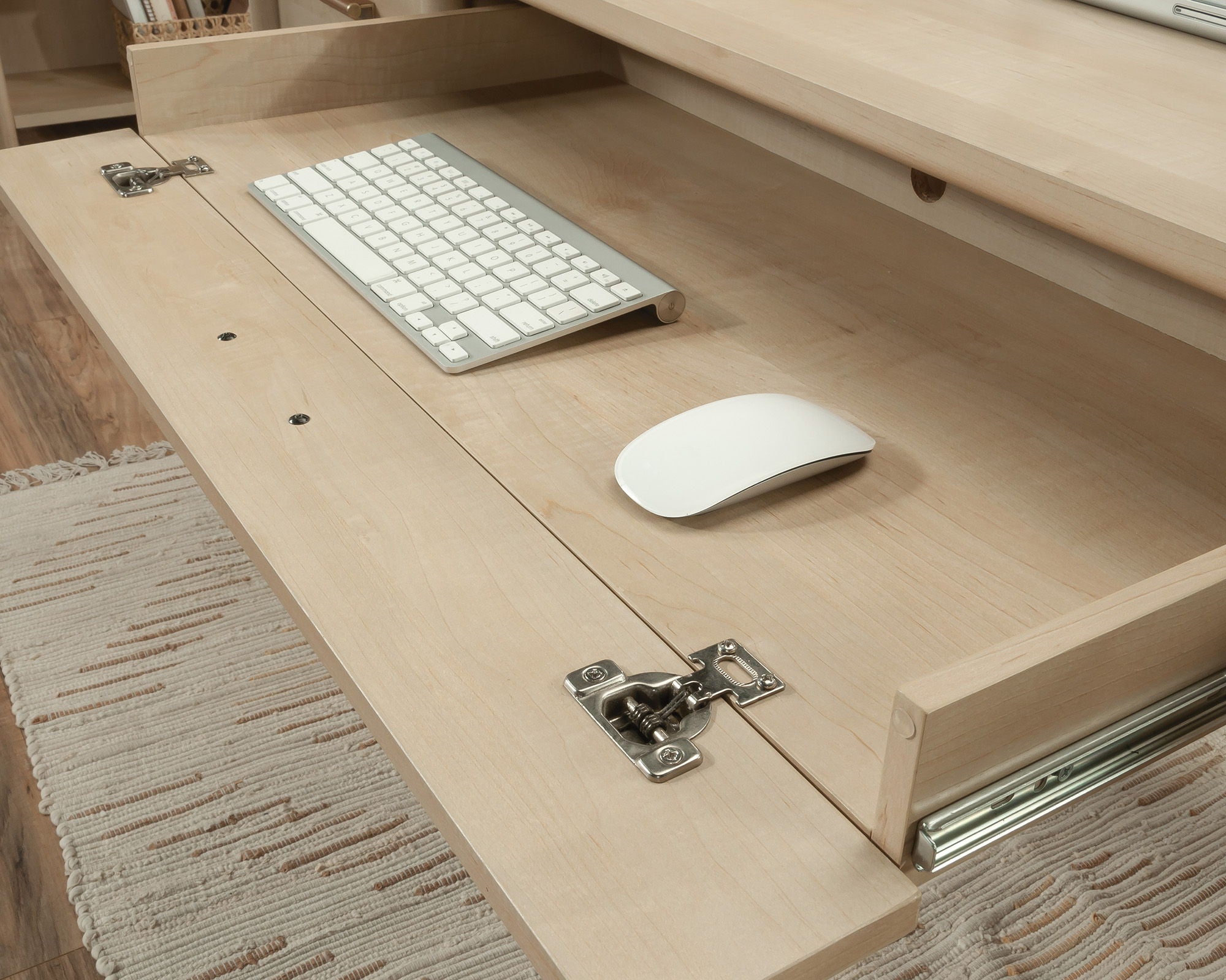 Executive Desk with Storage in Natural Maple