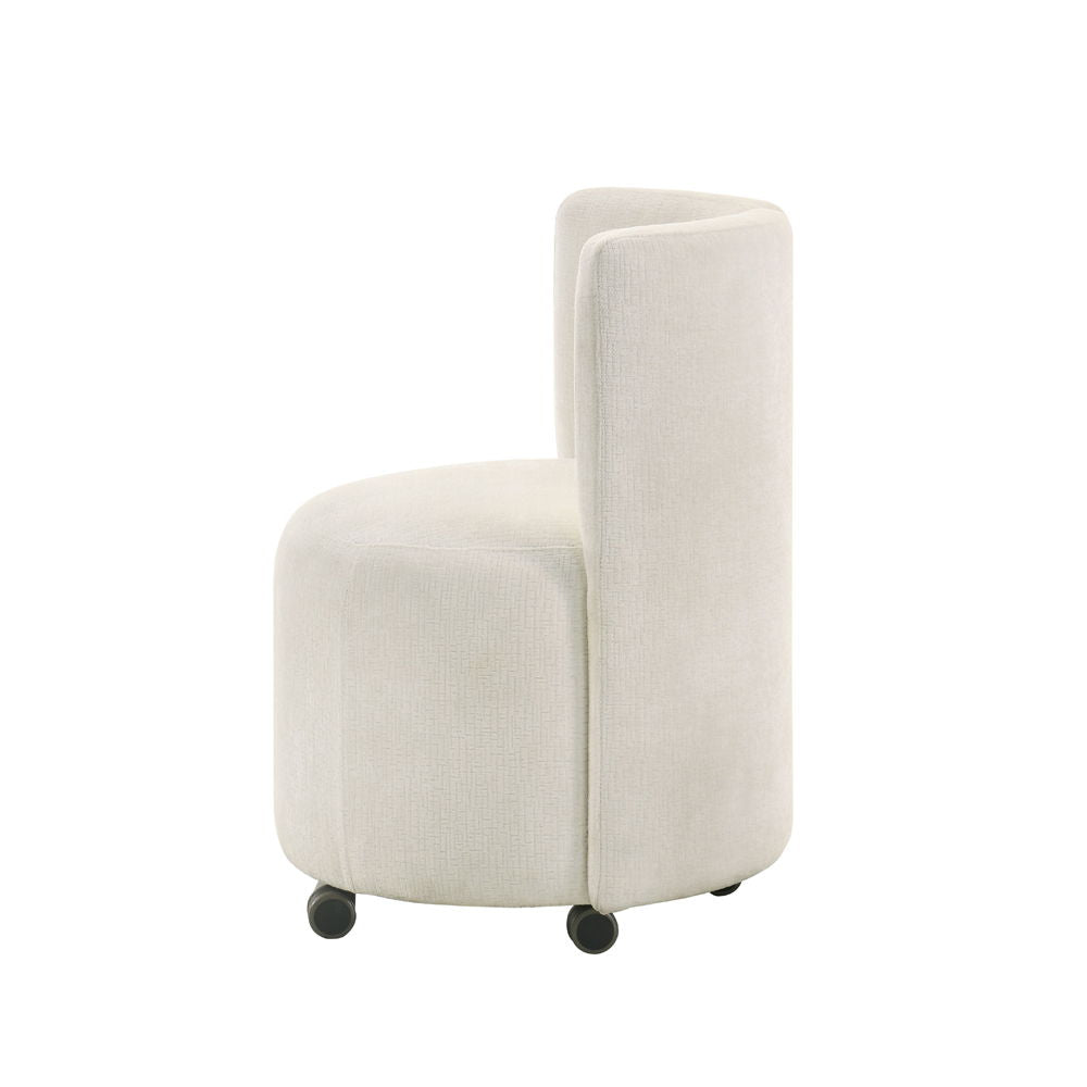 ACME Blayde - Side Chair With Swivel (Set of 2) - White Fabric | Meri Furniture
