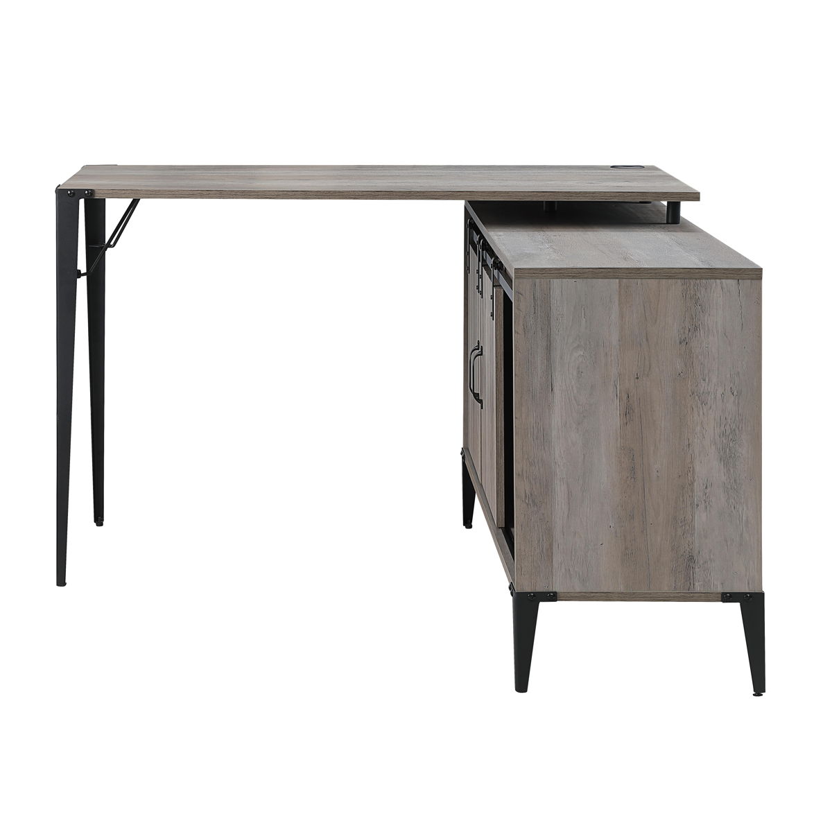 ACME Zakwani - Writing Desk - Gray Oak & Black Finish - 31" | Meri Furniture
