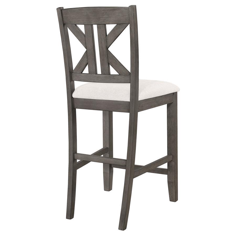 Coaster Fine Furniture Athens - Wood Counter Chair With Cushion (Set of 2) - Barn Gray | Meri Furniture