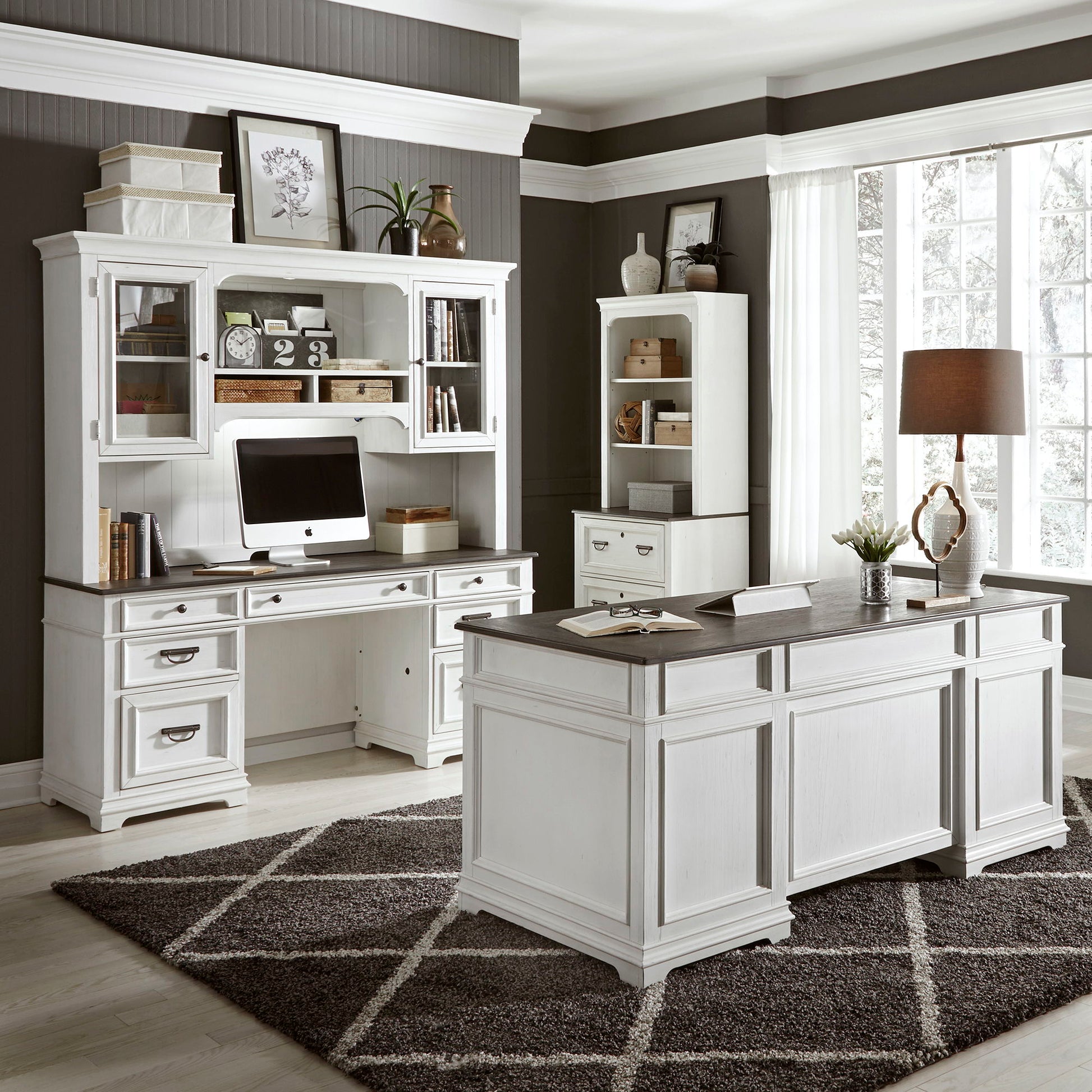 Liberty Furniture Allyson Park - Complete Desk Set - White | Meri Furniture