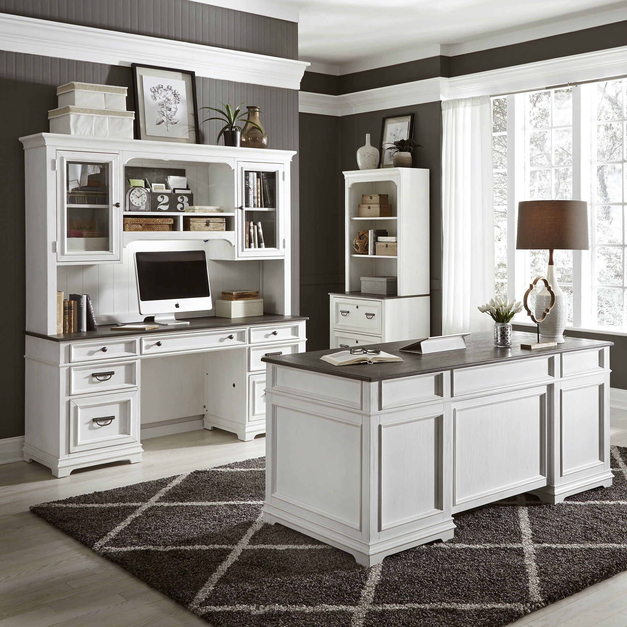 Liberty Furniture Allyson Park - Complete Desk Set - White | Meri Furniture
