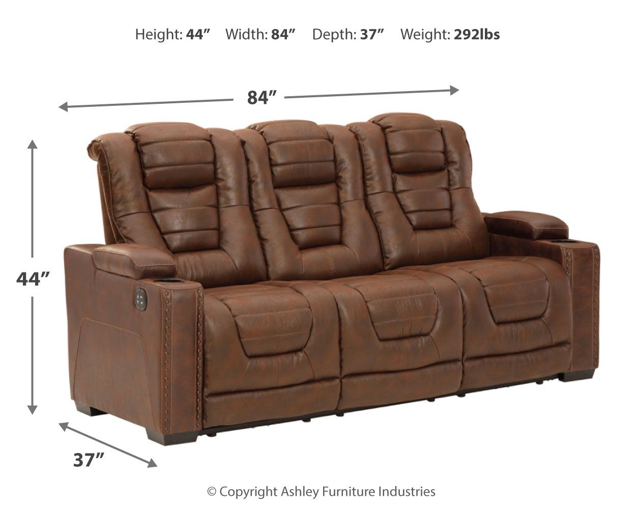 Ashley Furniture Owner's - Thyme - Pwr Rec Sofa With Adj Headrest | Meri Furniture