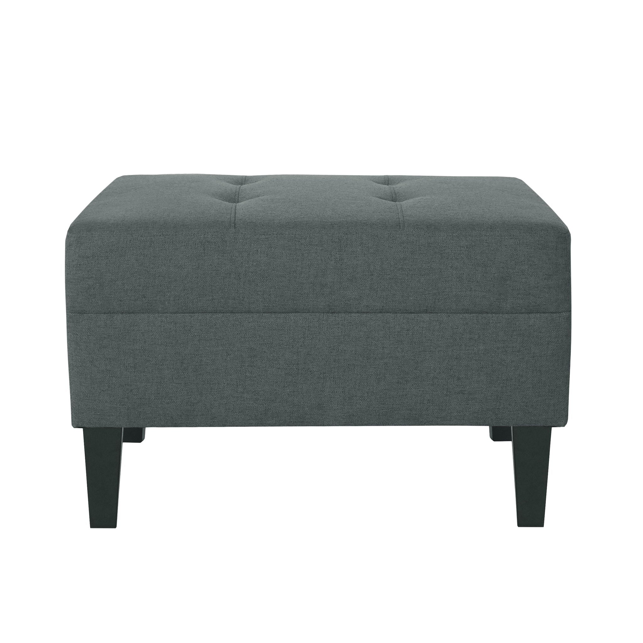 Classic Ottoman With Birch Wood Legs And Fabric Upholstery