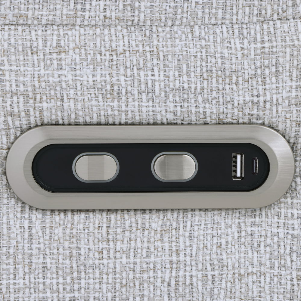 Eastre - Power Motion Sofa With USB Port - Beige Chenille
