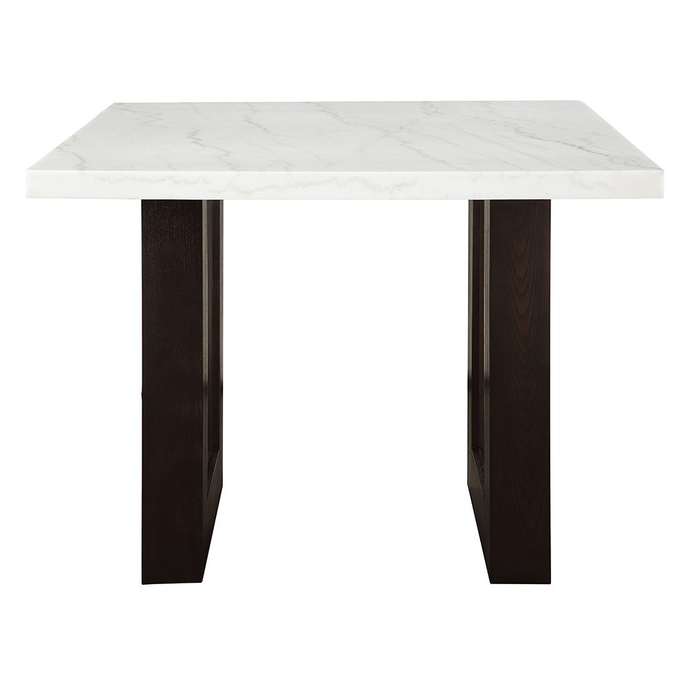Edwyn - Counter Height Table - White Natural Marble Top & Espresso